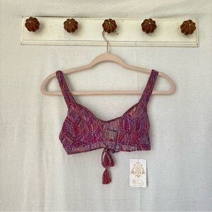 BECCA Multicolor crochet strappy Bikini Top